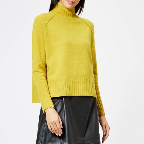 Whistles Women's Funnel Neck Wool Knitted Jumper - Yellow