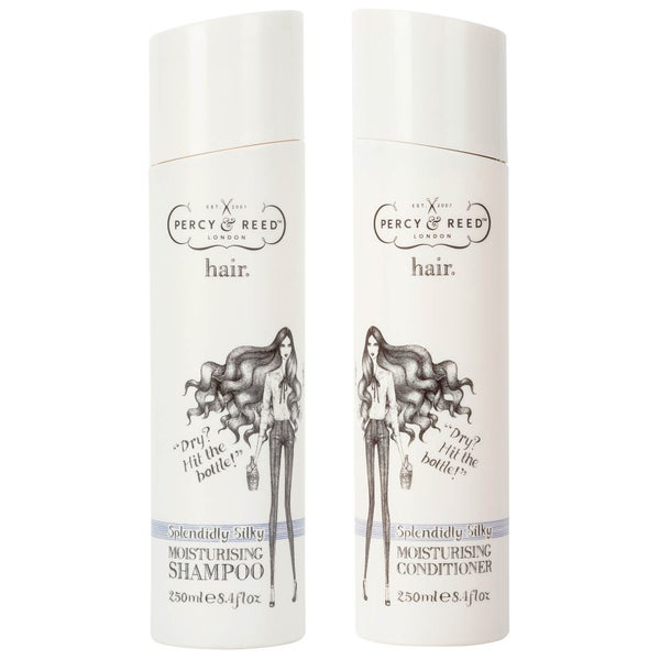 Percy & Reed Splendidly Silky Moisturizing Shampoo and Conditioner Duo nawilżający szampon i odżywka do włosów 2 x 250 ml