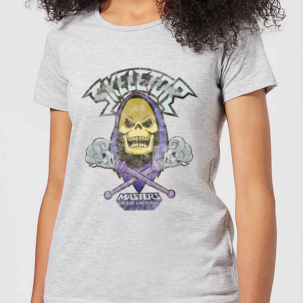 He-Man Skeletor Distressed Women's T-Shirt - Grey