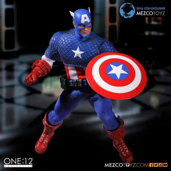 Figurine Captain America dans Boîte en Métal Mezco Échelle 1/12 - Exclusivité SDCC 2016