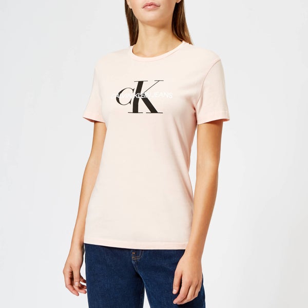 Calvin Klein Women's Monogram Logo Regular Fit T-Shirt - Chintz Rose