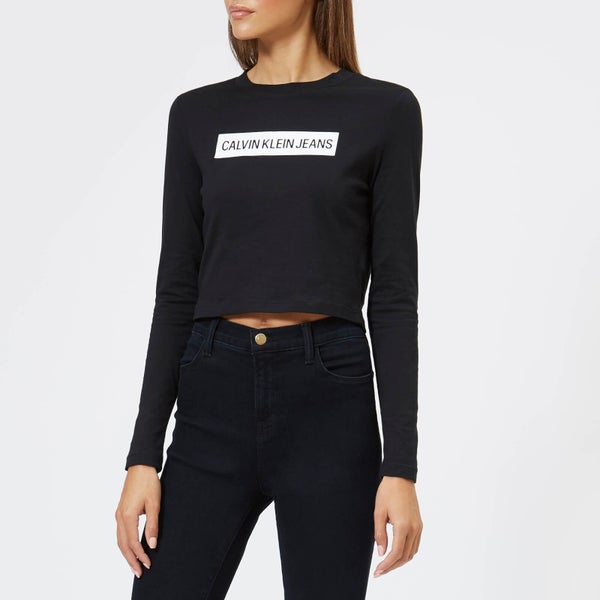 Calvin Klein Women's Institutional Box Cropped Fit T-Shirt - Black