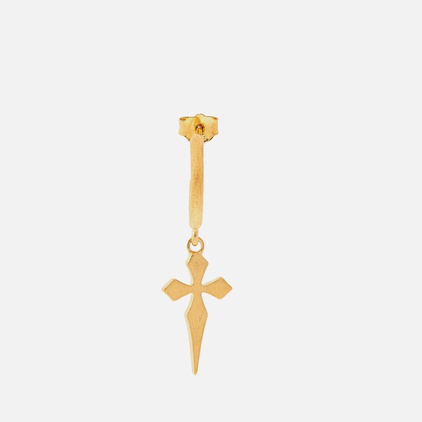 Anni Lu Women's Cross Single Hoop Earring - Gold