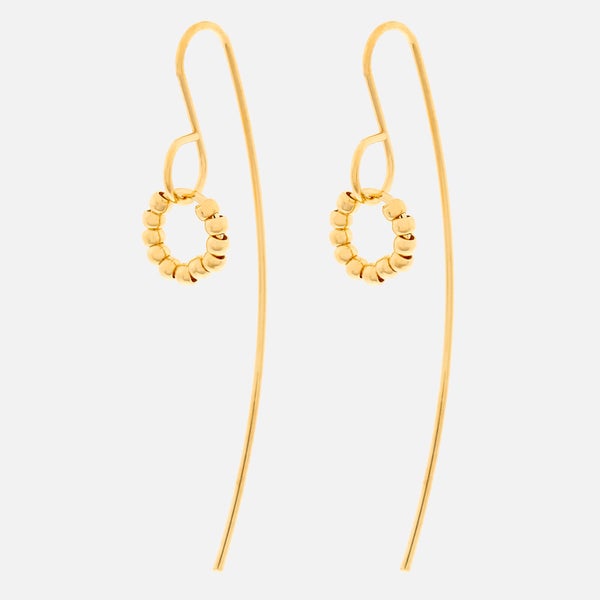 Whistles Women's Seed Bead Curve Wire Earrings - Gold