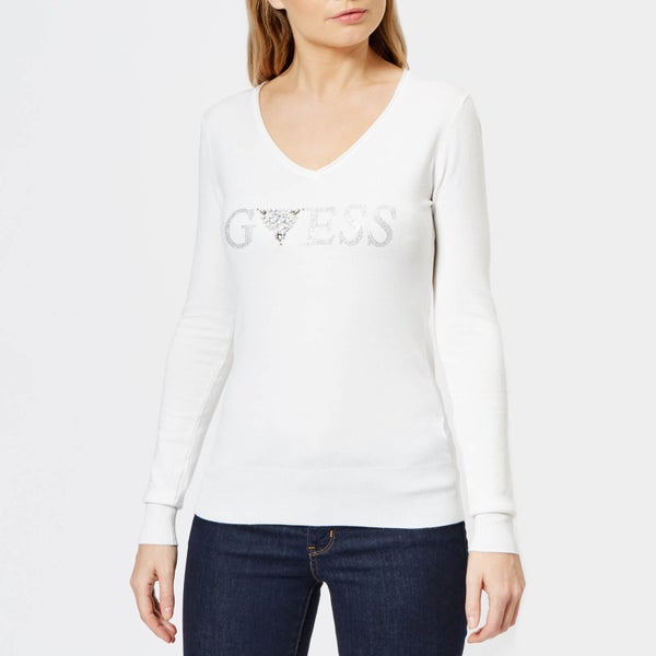 Guess Women's Long Sleeve Geneva Sweatshirt - White