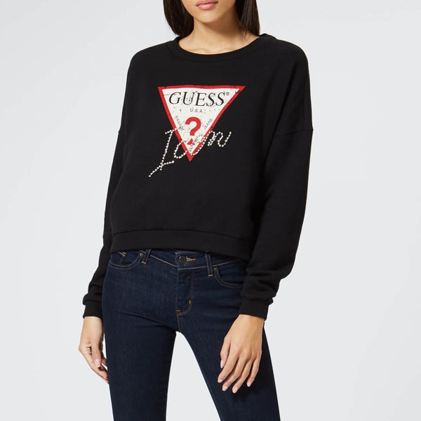 Guess Women's Icon Fleece Sweatshirt - Jet Black