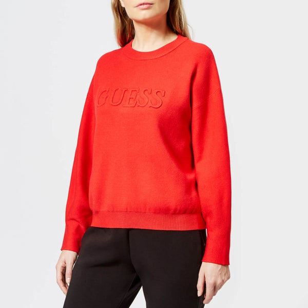 Guess Women's Long Sleeve Audrey Sweatshirt - Red