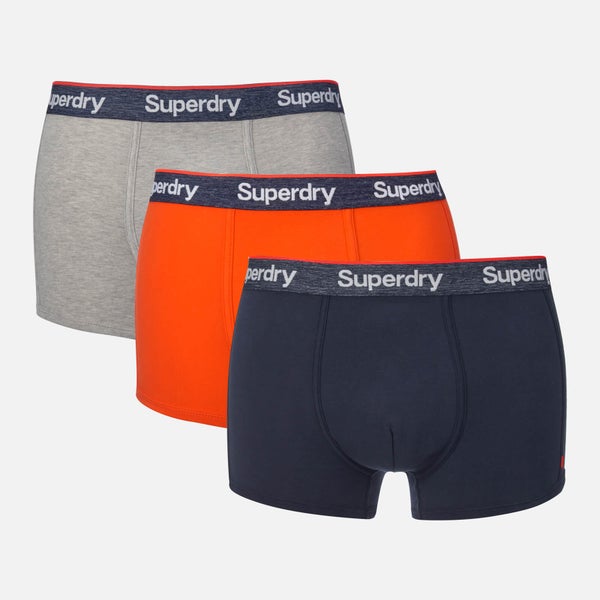 Superdry Men's 3 Pack Boxer Shorts - Richest Navy/Havana Orange/Grey Marl