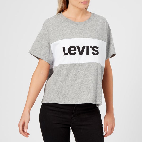 Levi's Women's Colour Block T-Shirt - Smokestack Heather/White