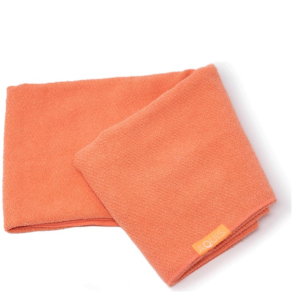 Aquis Lisse Luxe Hair Towel -turbaanipyyhe, Tangerine Sunrise