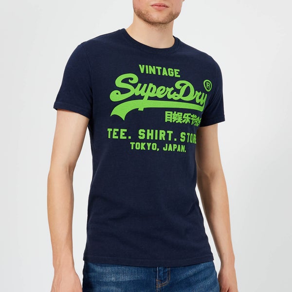 Superdry Men's Shirt Shop T-Shirt - Montana Blue Grit