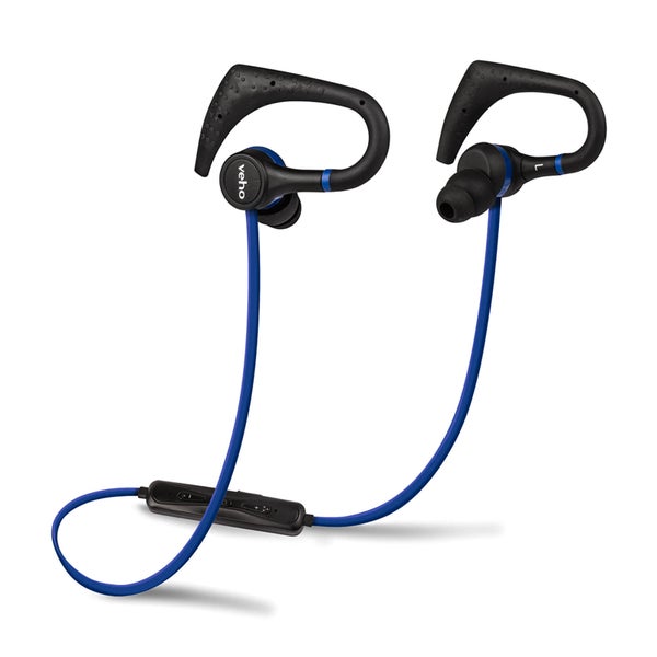 Veho ZB1 Sports Hook Bluetooth Wireless Earphones - Black/Blue