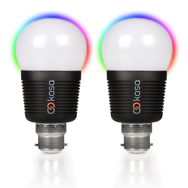 Veho Kasa Bluetooth Smart Lighting LED B22 Bulb with Free App (Twin Pack)