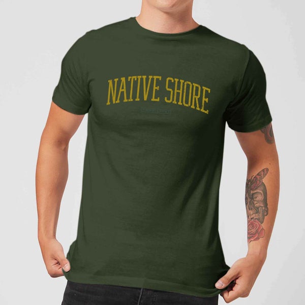 Native Shore Varsity Curved Men's T-Shirt - Forest Green