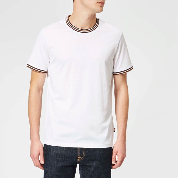 Aquascutum Men's Dorval Vicuna Tipping Short Sleeve T-Shirt - White