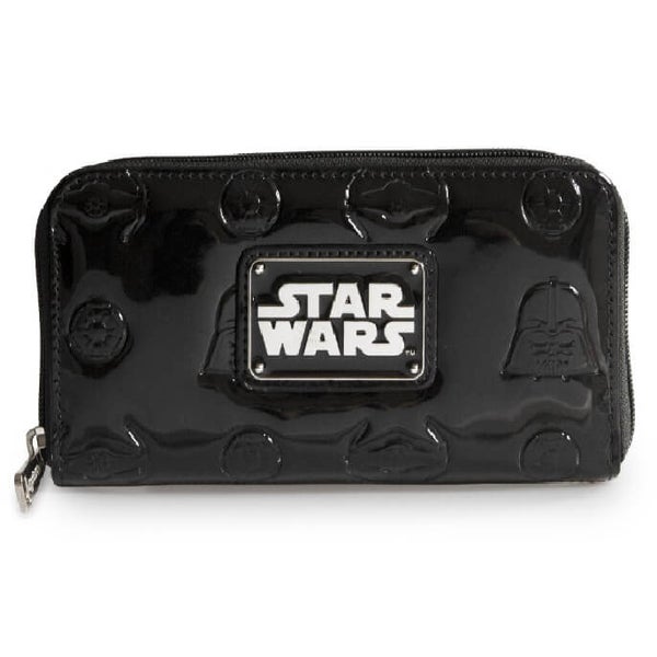 Loungefly Star Wars Darth Vader Darkside Black Patent Zip Wallet