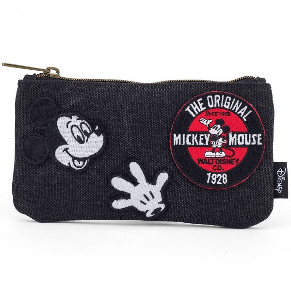 Loungefly Disney Mickey Mouse Patches Denim Pencil Case