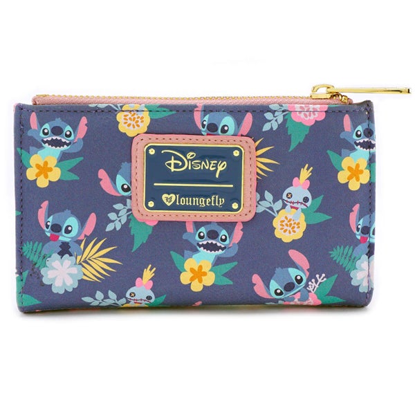 Porte-monnaie Floral Loungefly Disney Stitch et Scrump