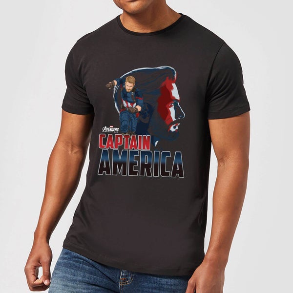 T-Shirt Homme Captain America Avengers - Noir