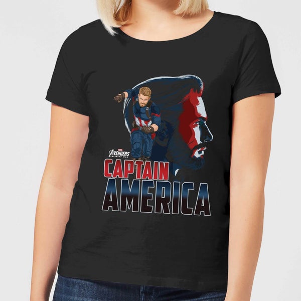 Avengers Captain America Dames T-shirt - Zwart