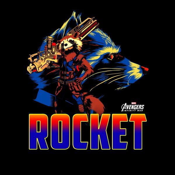 T-Shirt Femme Rocket Raccoon Avengers - Noir