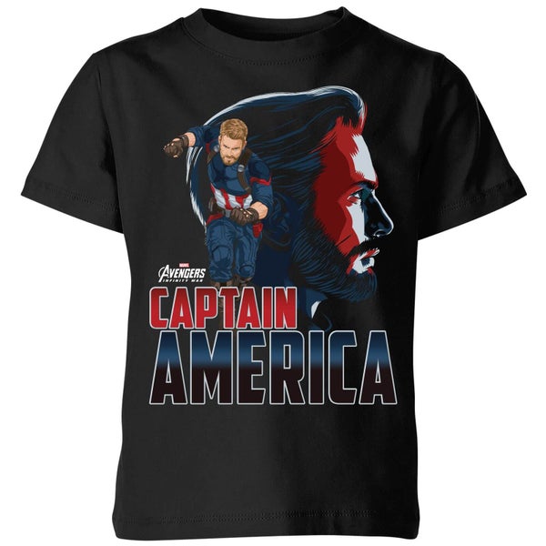 T-Shirt Enfant Captain America Avengers - Noir