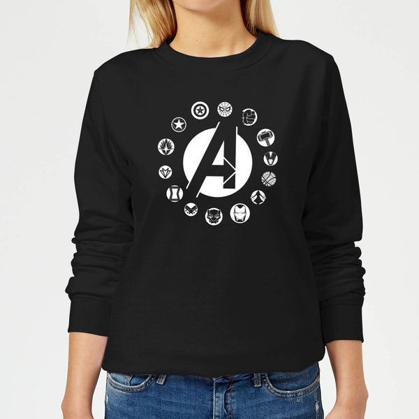 Avengers Team Logo Damen Pullover - Schwarz