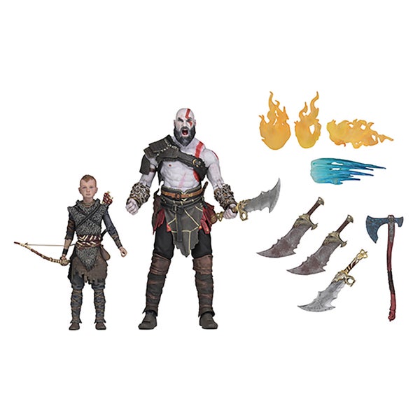 Lot de 2 Figurines Kratos et Atreus NECA God of War (2018) Ultimate 18 cm