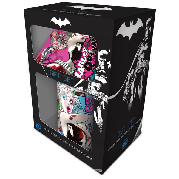 DC Comics (Harley Quinn) Mug, Coaster and Keychain Set
