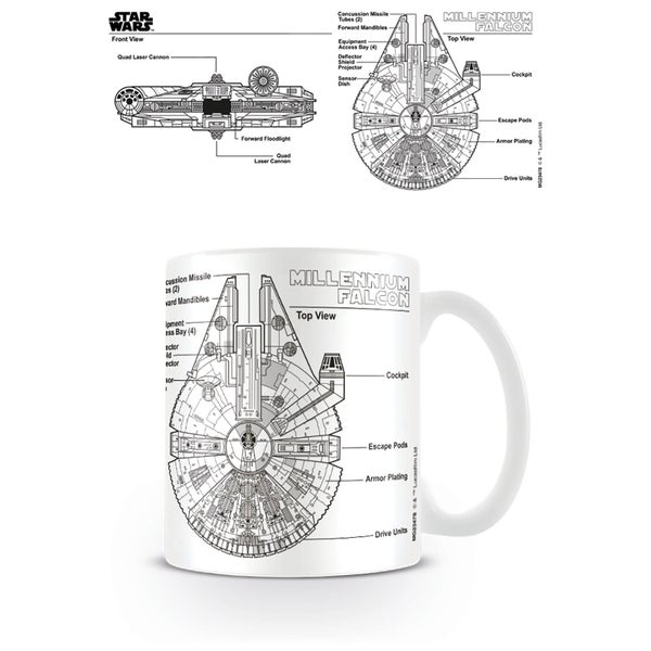 Star Wars (Millennium Falcon Sketch) Coffee Mug