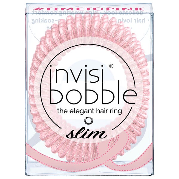 invisibobble SLIM Time to Pink Hair Tie gumki-sprężynki do włosów – edycja limitowana, walka z rakiem piersi