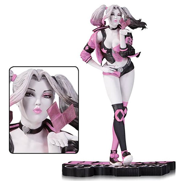 DC Collectibles Harley Quinn Pink, White and Black Valentine's Variant by Stanley Artgerm Lau Statue - 19 cm