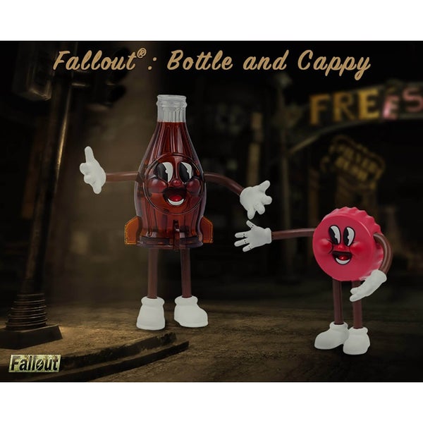 Fallout buigbare figuren, 2-pack: Bottle & Cappy (9 - 18 cm)