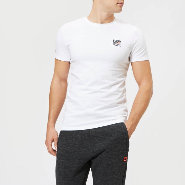 Superdry Sport Men's Core Shorts Sleeve Sign Off T-Shirt - White