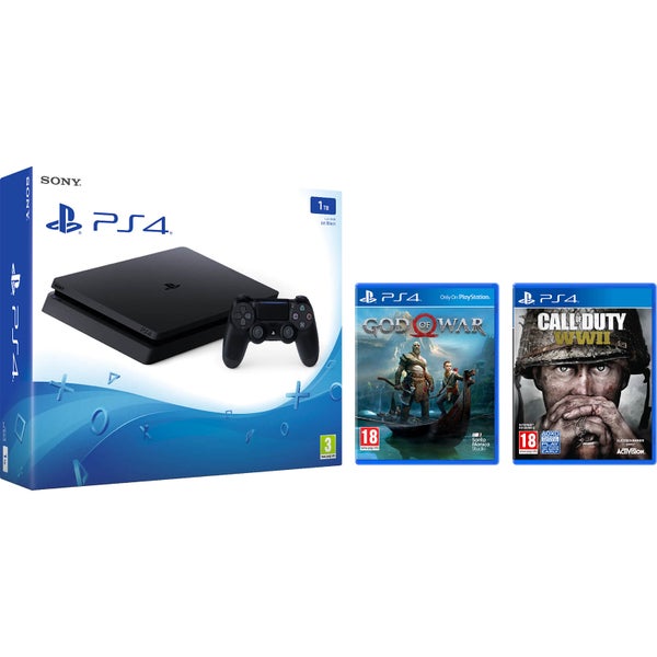 Sony PlayStation 4 Slim 1TB Including God of War & Call of Duty WWII
