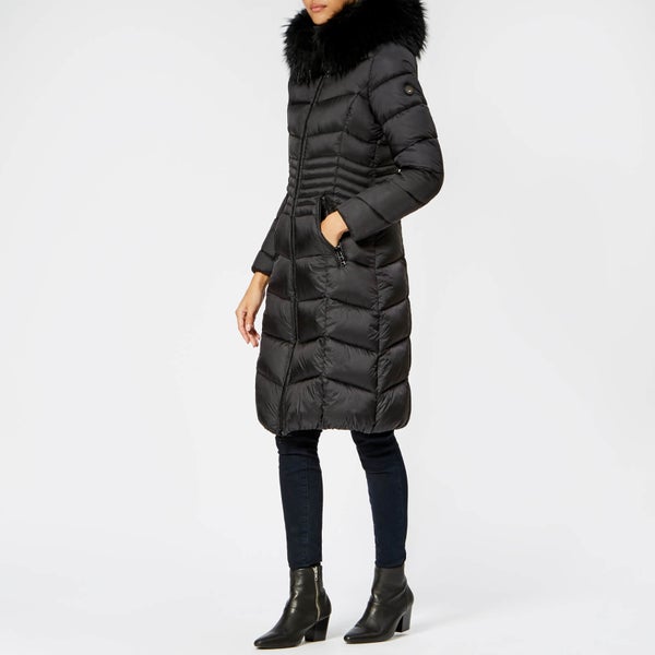 Froccella Women's Long Quilted Parka - Black