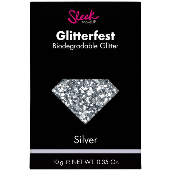 Sleek MakeUP Glitterfest Biodegradable Glitter – Silver 10 g