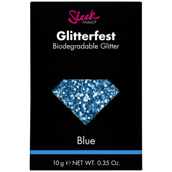 Sleek MakeUP Glitterfest Biodegradable Glitter -kimalle, Blue 10g