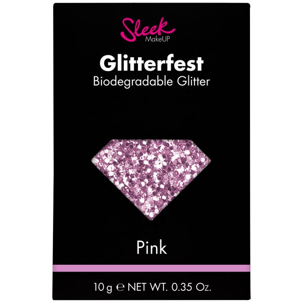 Sleek MakeUP Glitterfest glitter biodegradabili - Rosa 10 g