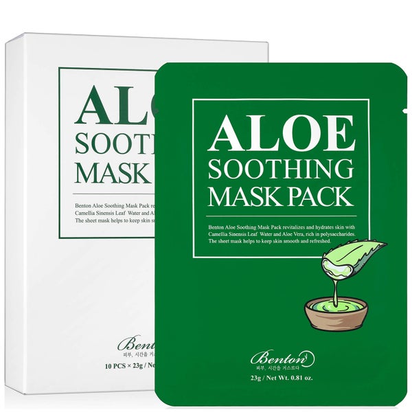 Benton Aloe Soothing Mask Pack -kasvonaamiosetti, 10kpl