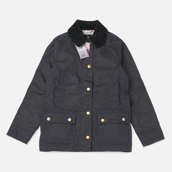 Barbour Girls' Bower Wax Jacket - Navy