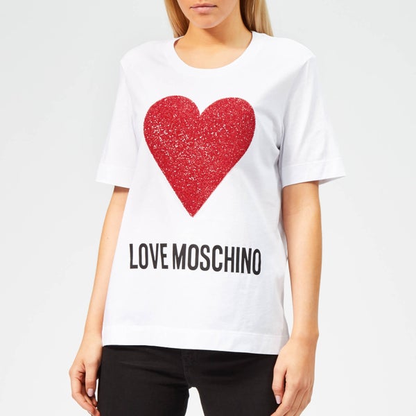 Love Moschino Women's Heart Logo T-Shirt - White