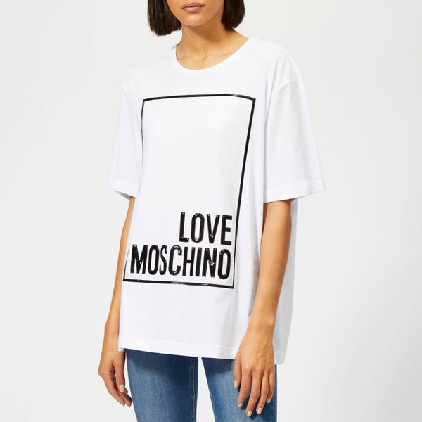 Love Moschino Women's Logo Box T-Shirt - Optical White
