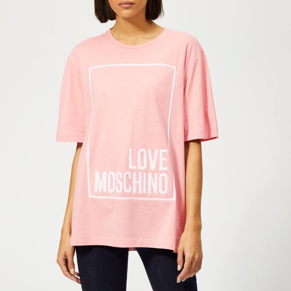 Love Moschino Women's Logo Box T-Shirt - Pink