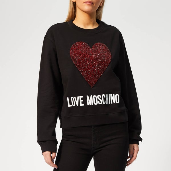 Love Moschino Women's Heart Logo Sweater - Black