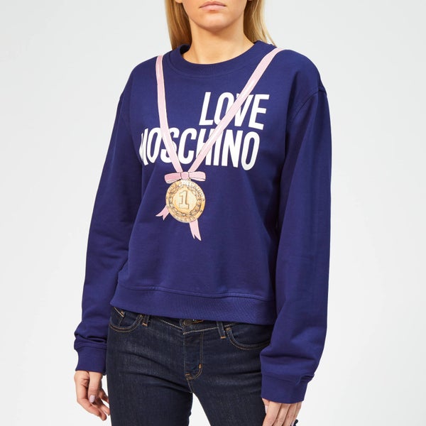 Love Moschino Women's Medal Sweater - Electric Blue