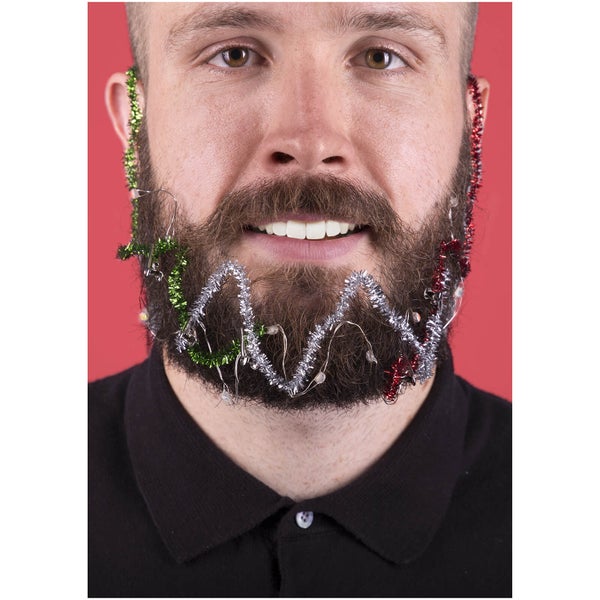 Christmas Beard Lights and Tinsel
