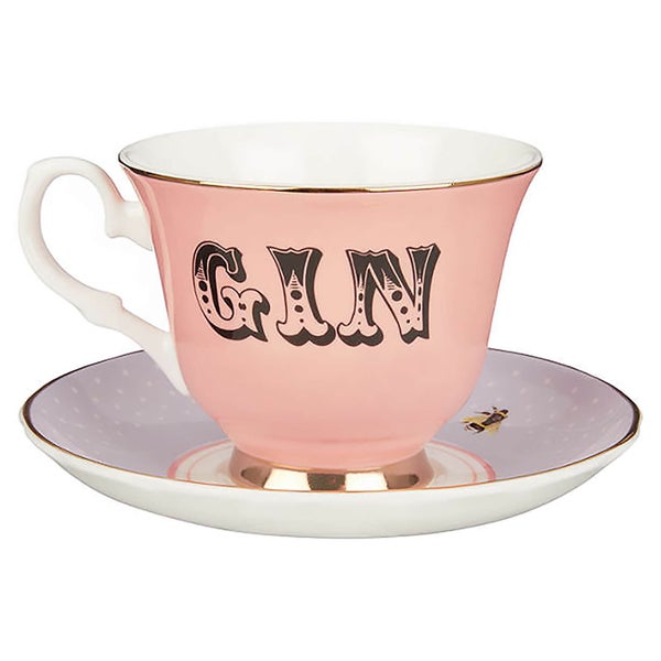 Yvonne Ellen Gin Teacup and Saucer - Pink