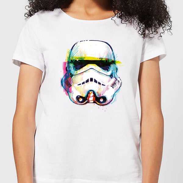 T-Shirt Femme Stormtrooper Paint Brush Art - Star Wars - Blanc