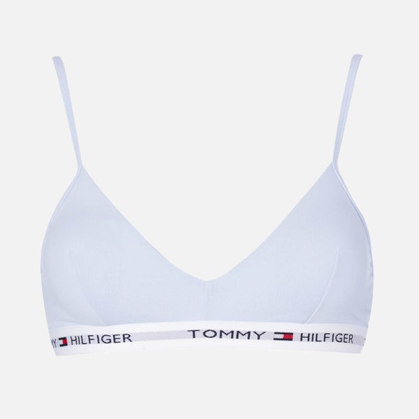 Tommy Hilfiger Women's Logo Band Soft Triangle Bra - Pale Blue